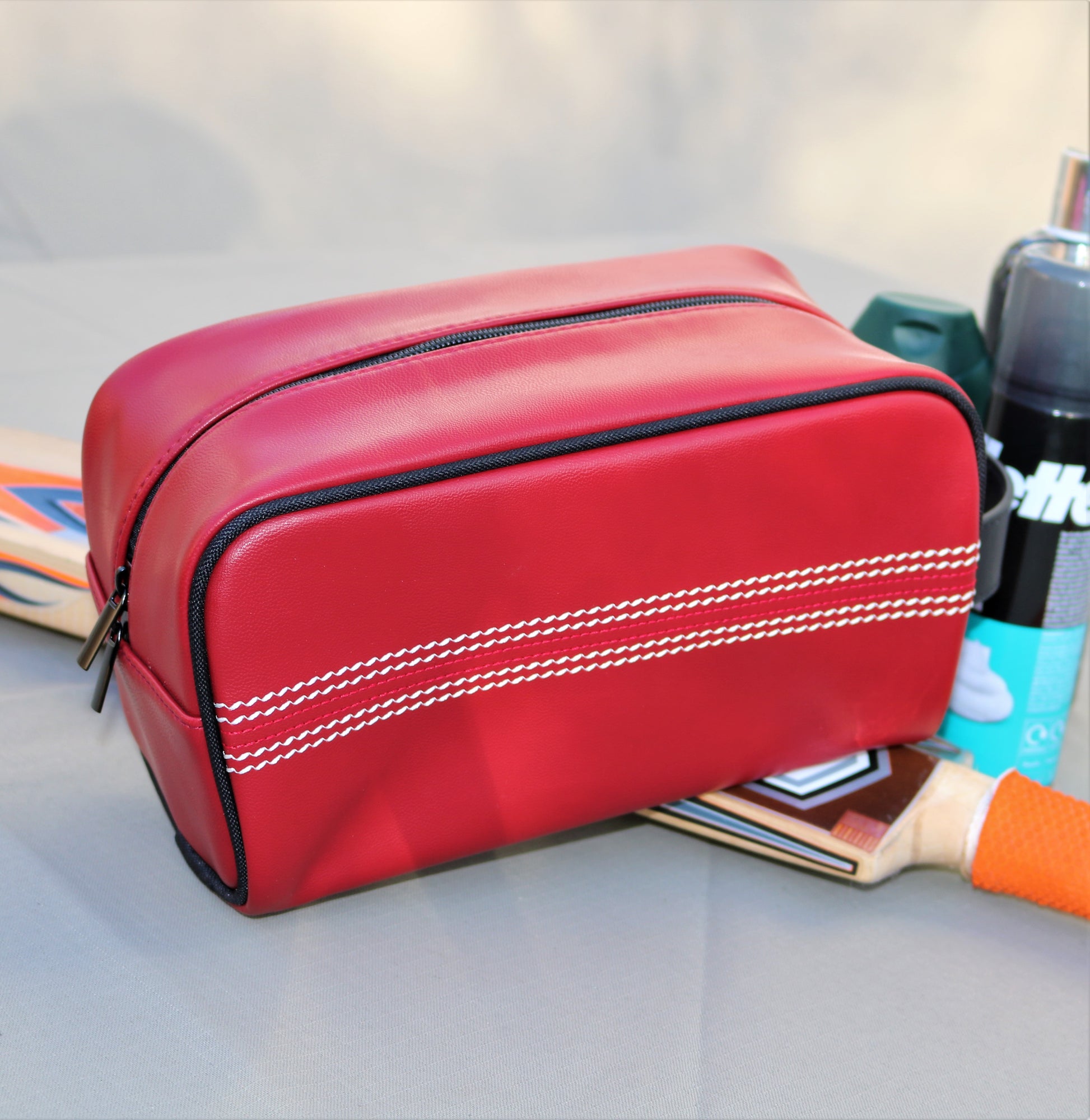 Cricket Red Toiletry Bag | Sports Gifts & More