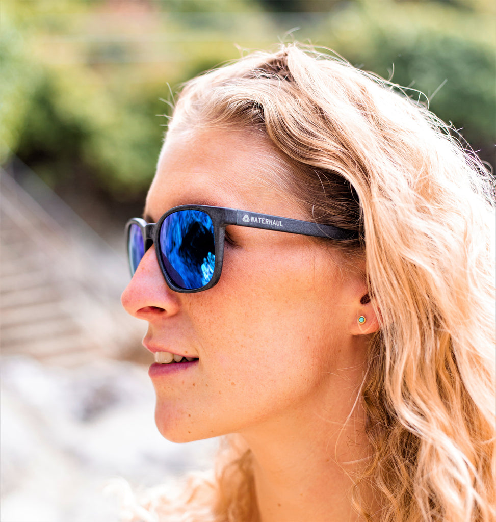 FITZROY SLATE Sunglasses - Blue Mirror Lenses Plastic Recycled Logo