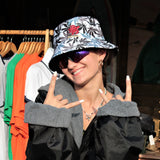 The SCOOBIE Bucket Hat On Head & Sunglasses