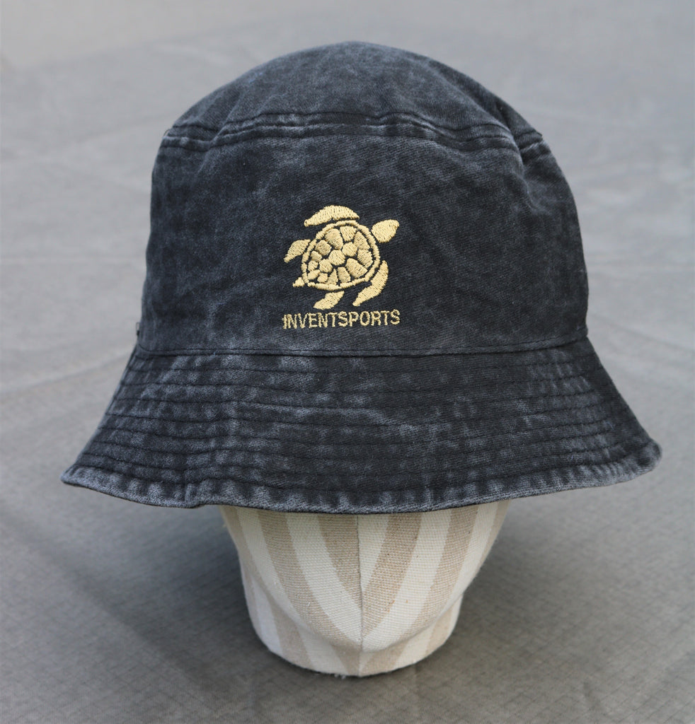The SHADY GREY vintage washed Bucket Hat front | InventSports