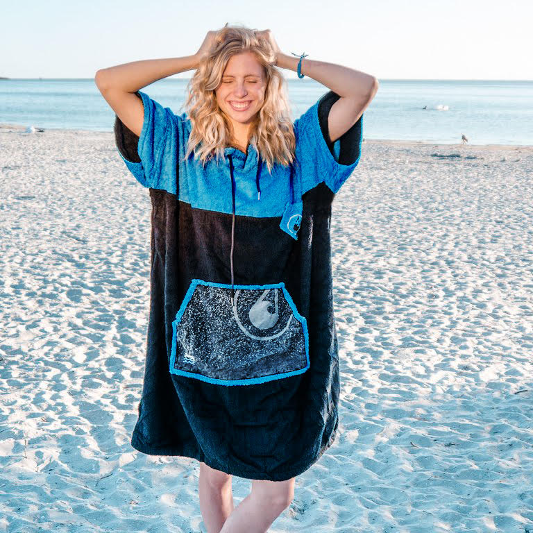 UNO Poncho and Changing Robe Female Model At The Beach