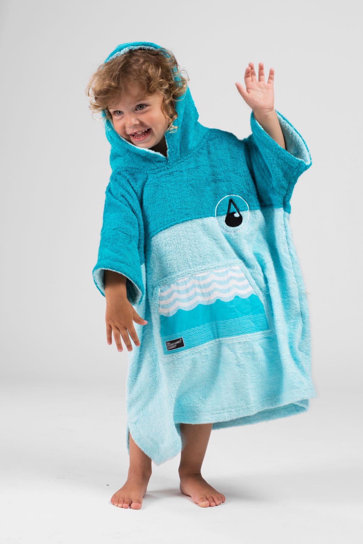 Kids' Wave Poncho MINI Hood Up Happy Child