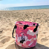 Beach Bucket PINK CAMO At the Beach