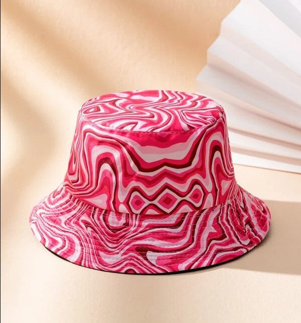 The SONIC FUSCHIA Bucket Hat Closer View of Pattern