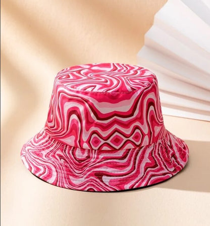 The SONIC FUSCHIA Bucket Hat Closer View of Pattern