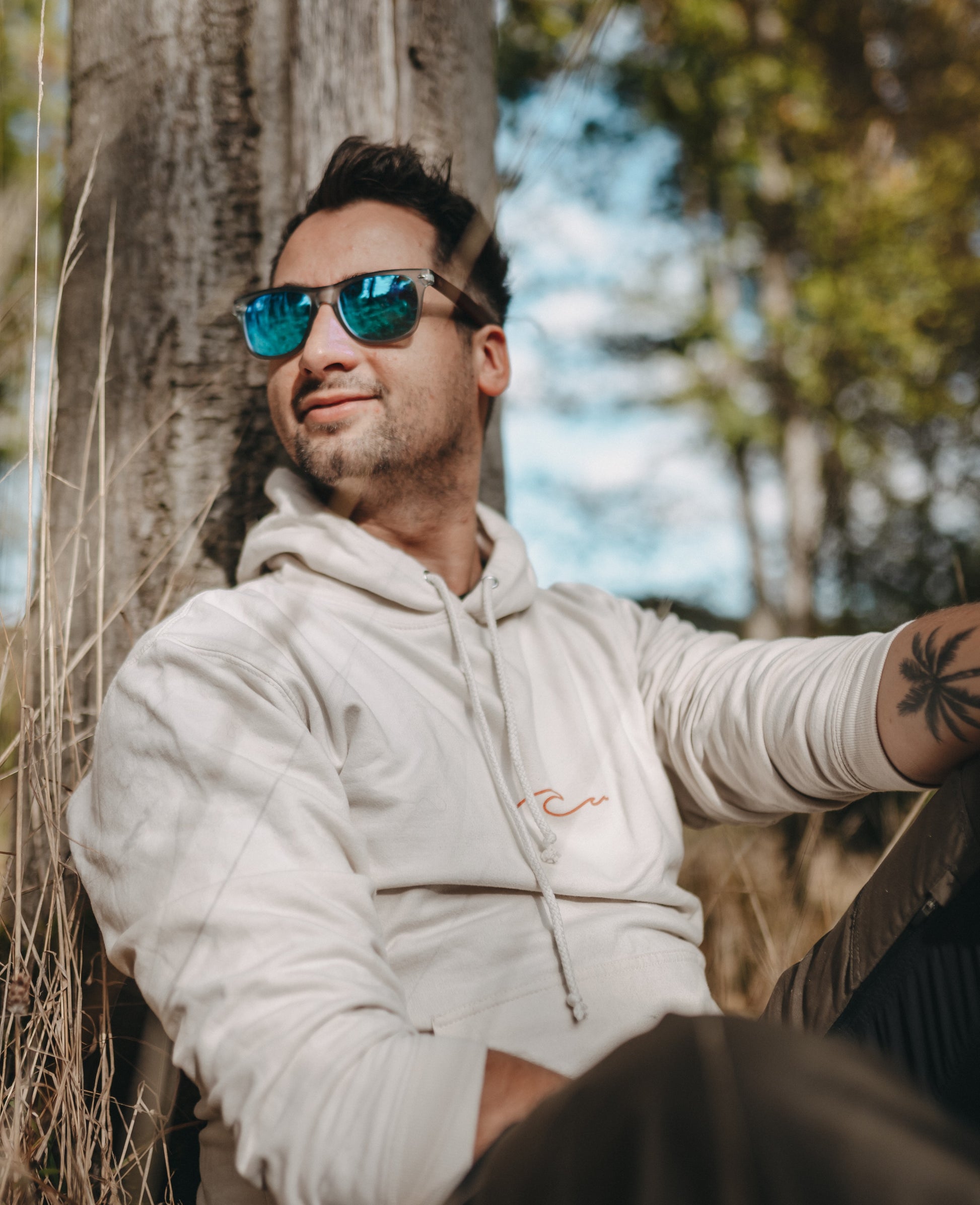 blue mirror sunglasses