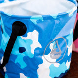 Beach Bucket BLUE CAMO Pattern Close View