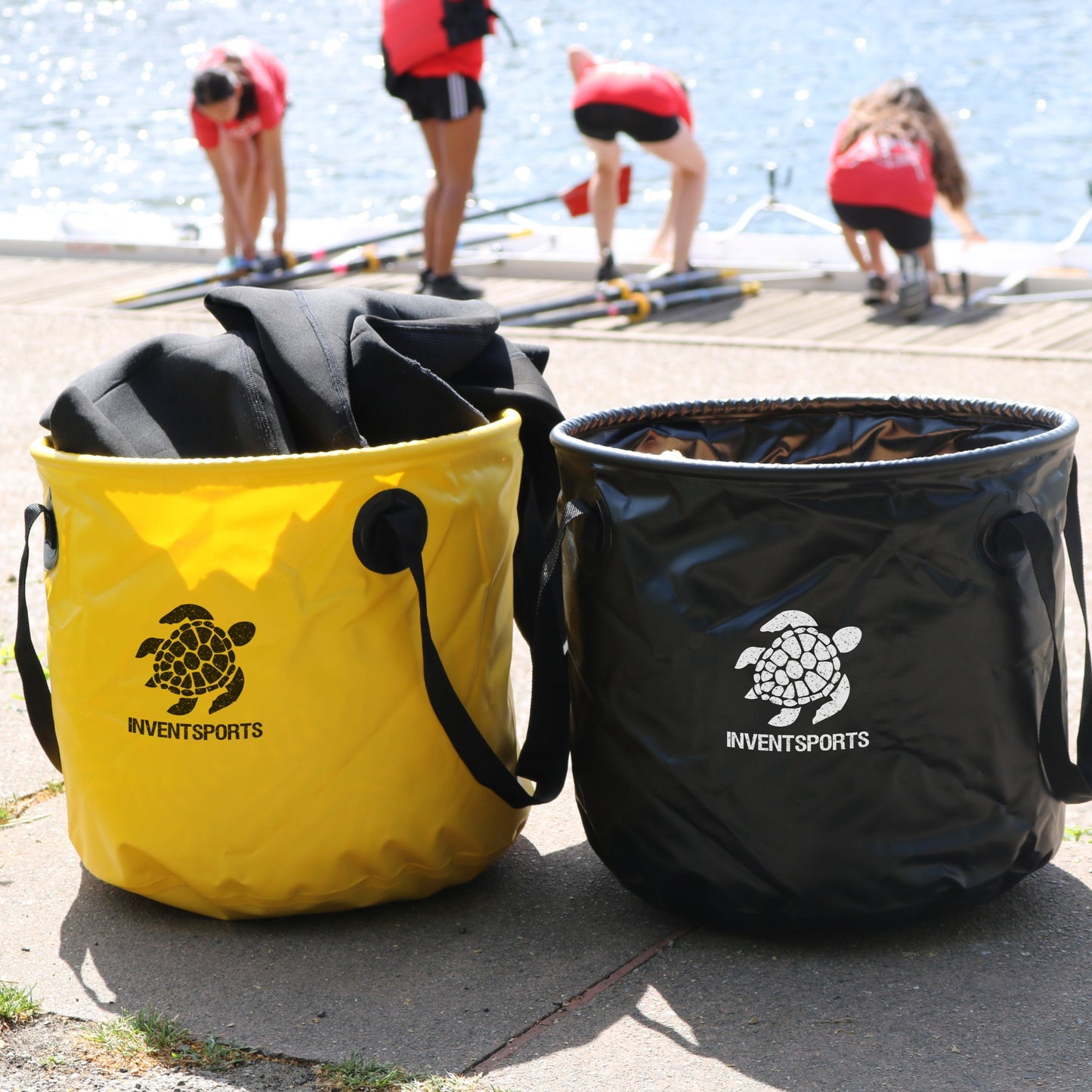 Beach Bucket YELLOW with Beach Bucket Black