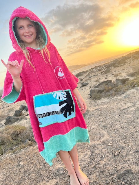 Wave Style Poncho PINK WAVE Child Model