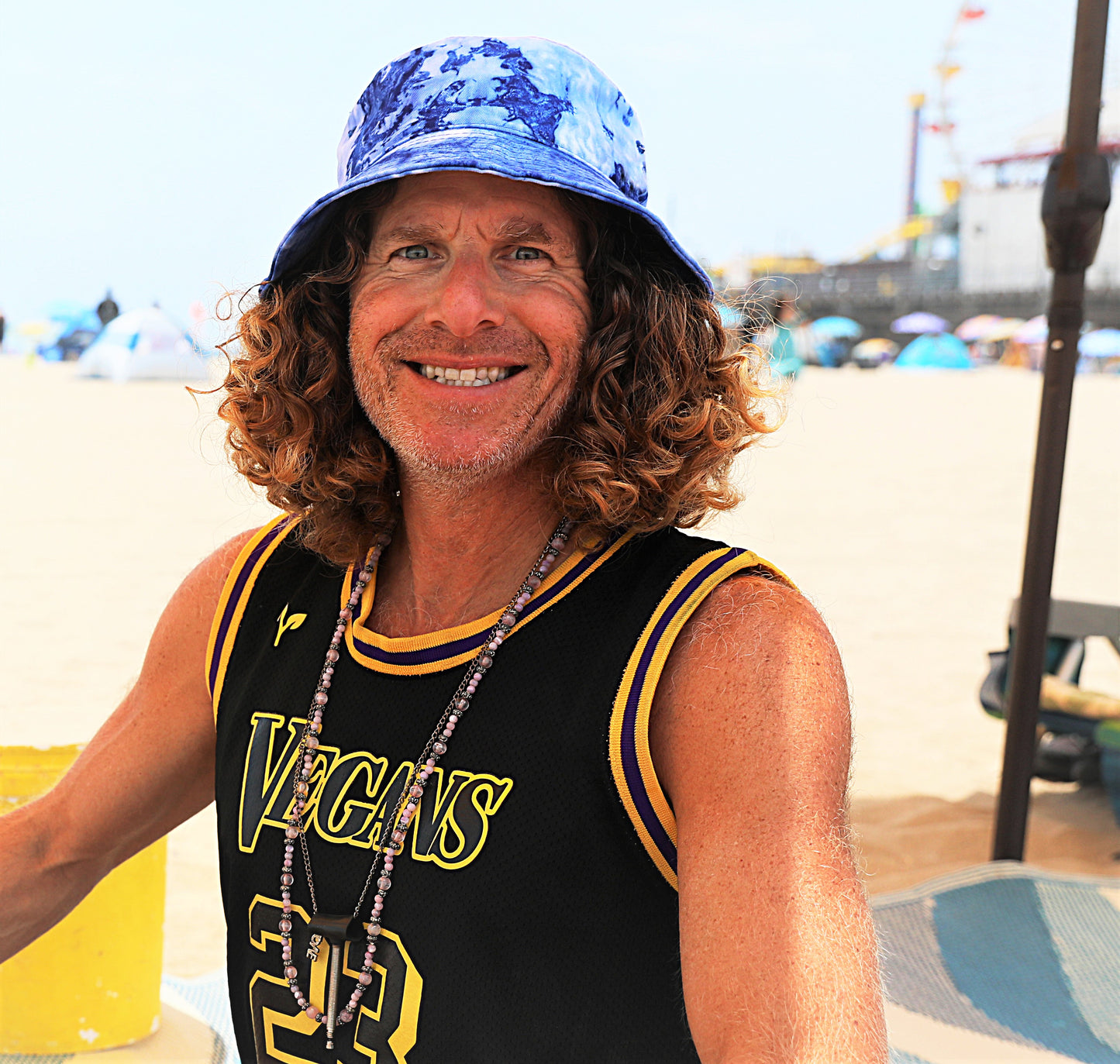 The BLU ROYAL Tie Dyed Bucket Hat At The Beach
