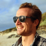 CRANTOCK SLATE Sunglasses - Grey Lenses Male Model Beach Wear